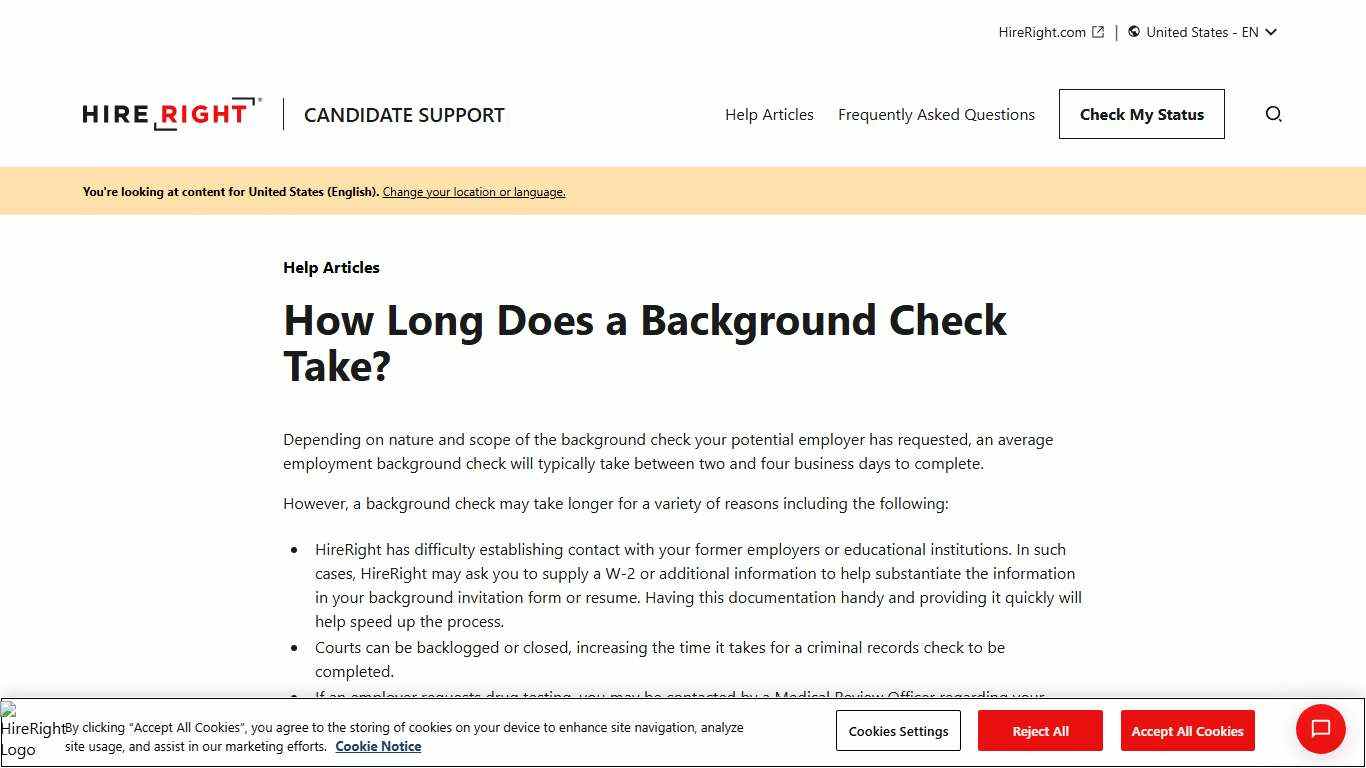 How Long Does a Background Check Take? | Articles | HireRight Candidate Support